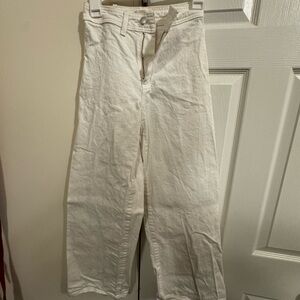 Universal Thread White Cropped Wide Leg Jeans